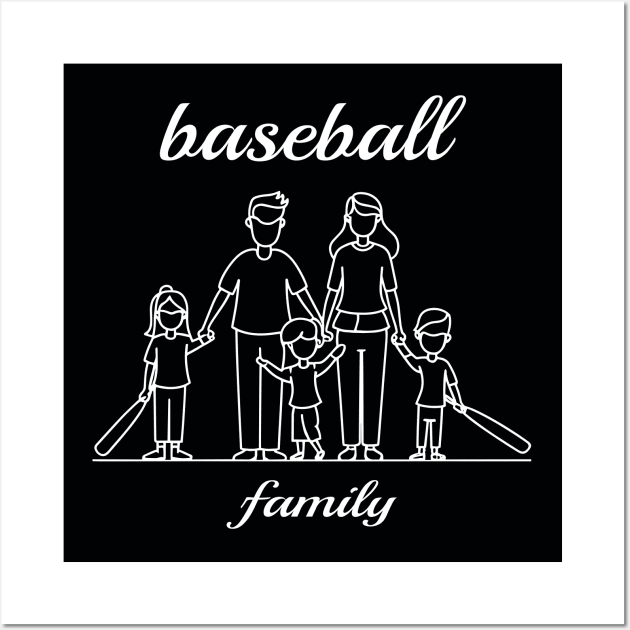 Baseball Fan Family - White Wall Art by PureJoyCraft